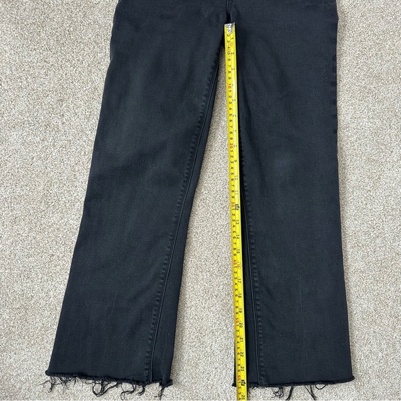 SPANX Black Flare Cropped Jeans Frayed Hem Size Small - Picture 7 of 10